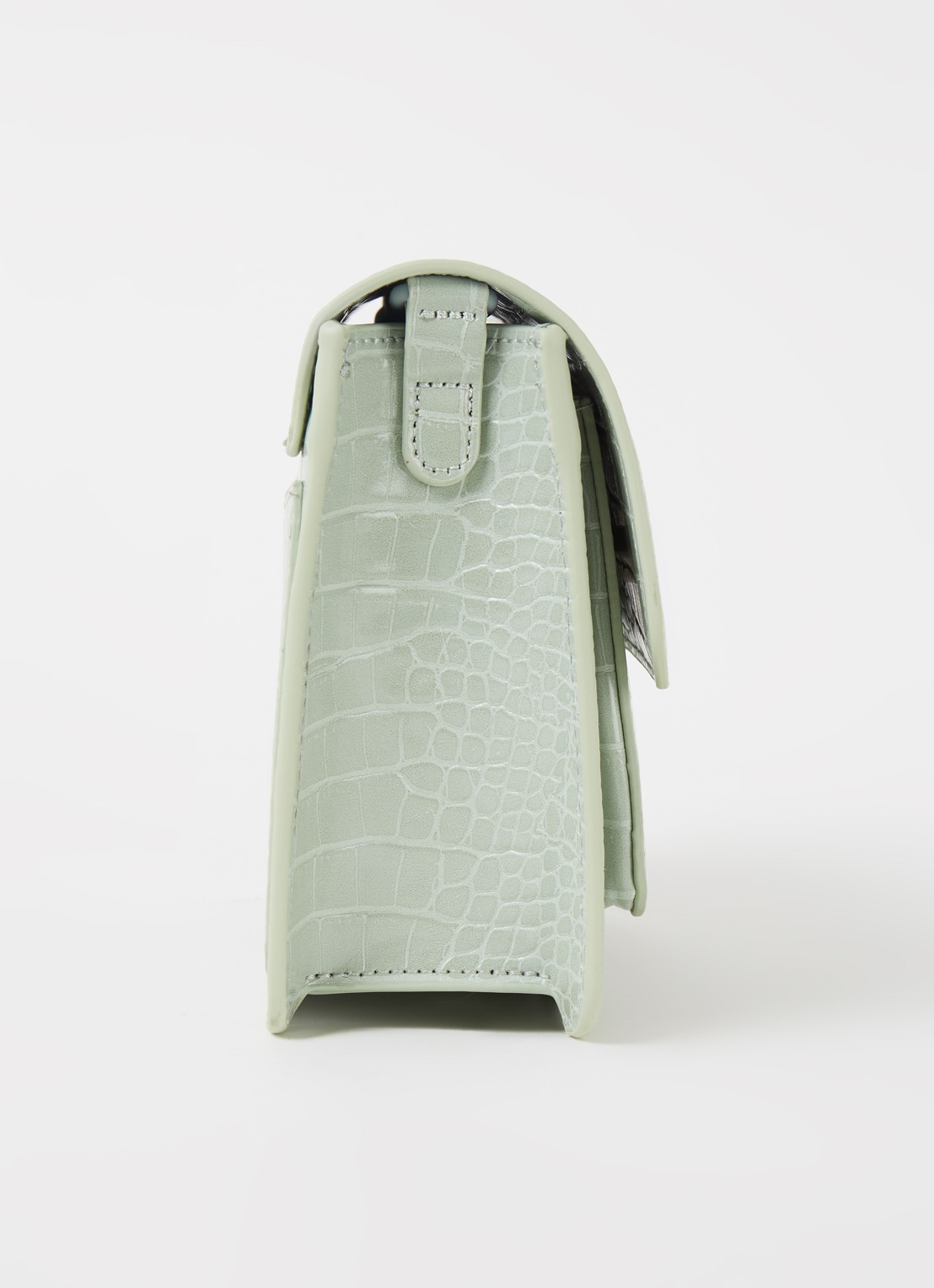 HVISK Cayman crossbodytas met crocostructuur - detail 2 lindegroen