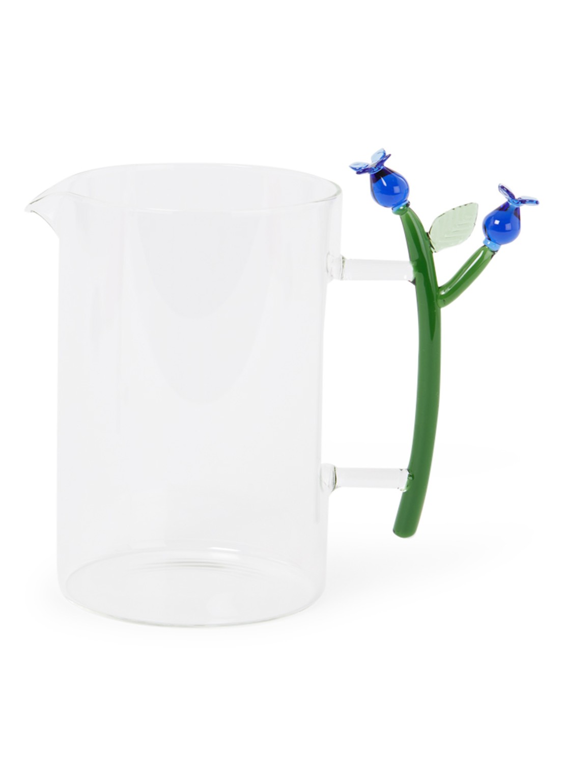 Ichendorf Milano Jug Blue Flower schenkkan 1,5 liter - voorkant transparant