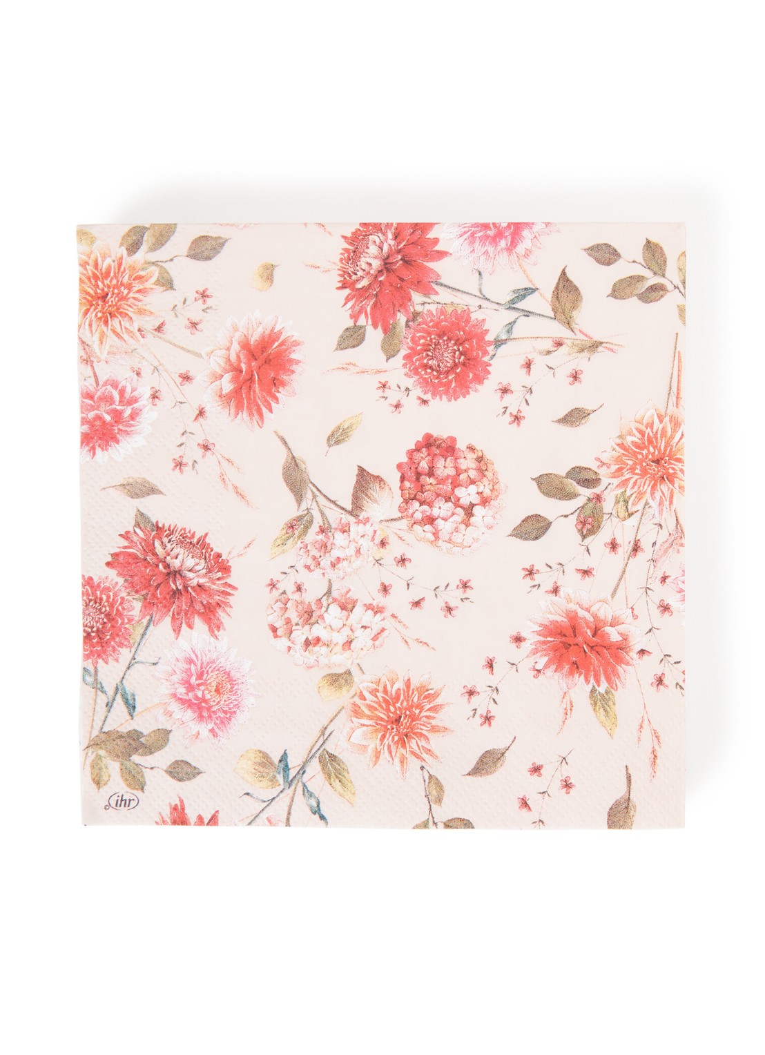 Ihr Ideal Home Autumn Bouquet servet 33 x 33 cm set van 20 - voorkant beige