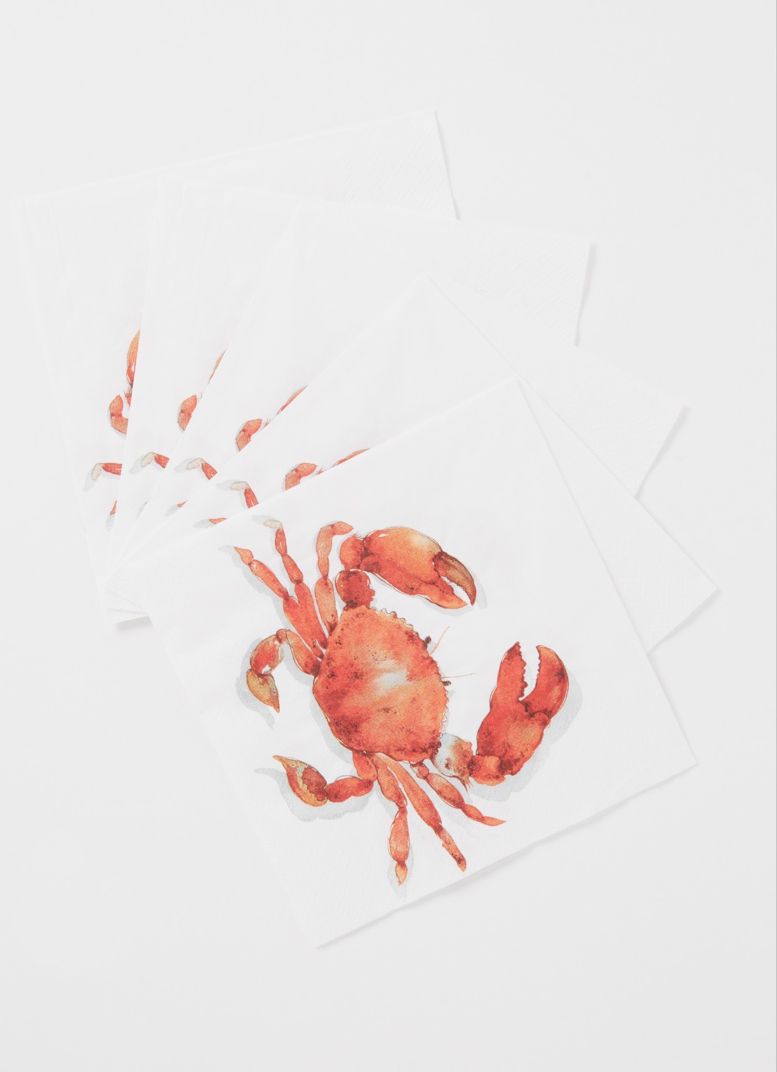 Ihr Ideal Home Crab servetten 33 x 33 cm - voorkant 2 koraal
