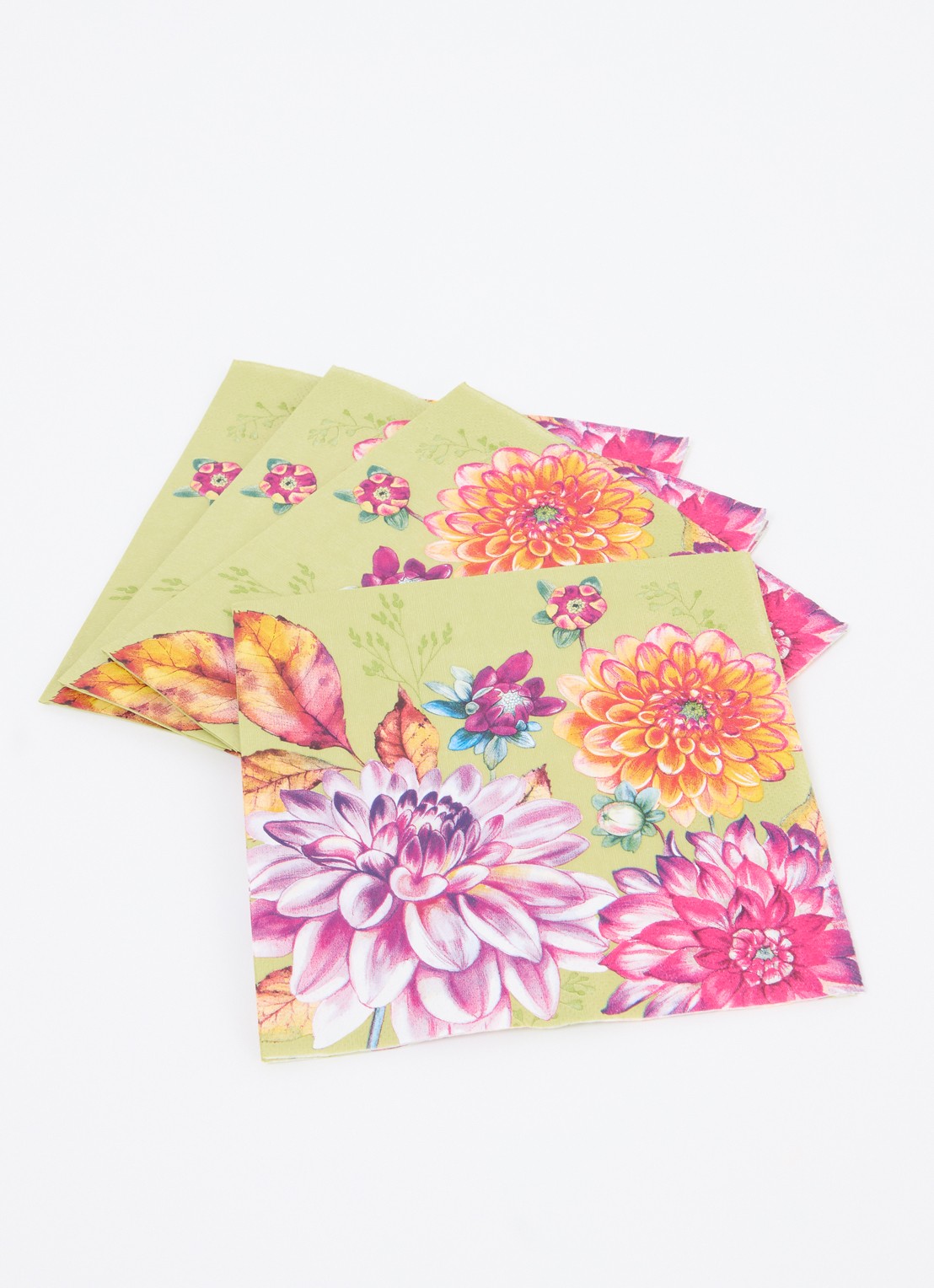 Ihr Ideal Home Dahlina servetten 33 x 33 cm - voorkant 2 lindegroen