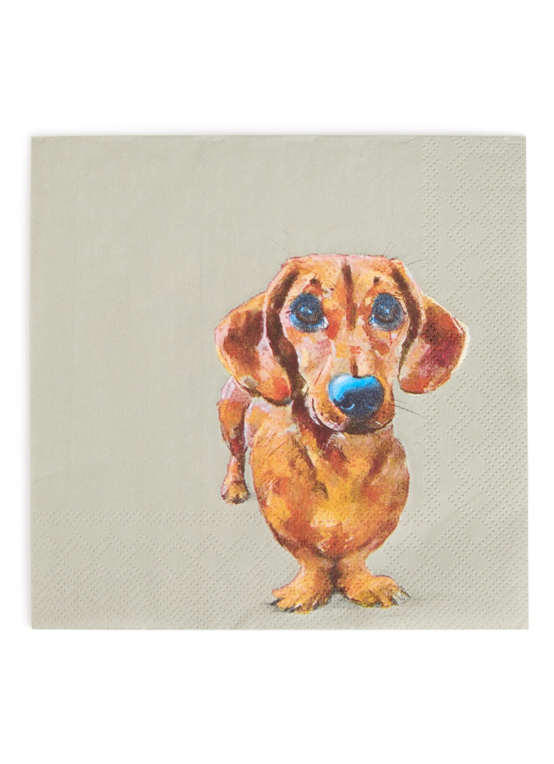 Ihr Ideal Home Dog Buddy servet 33 x 33 cm set van 20 - voorkant olijfgroen