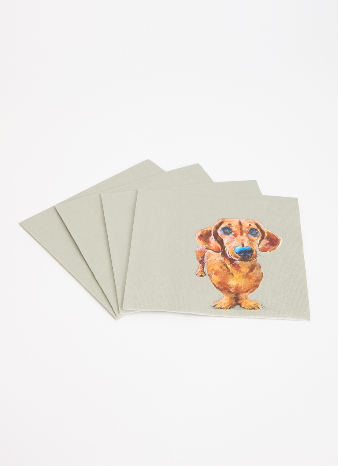 Ihr Ideal Home Dog Buddy servet 33 x 33 cm set van 20 - voorkant 2 olijfgroen