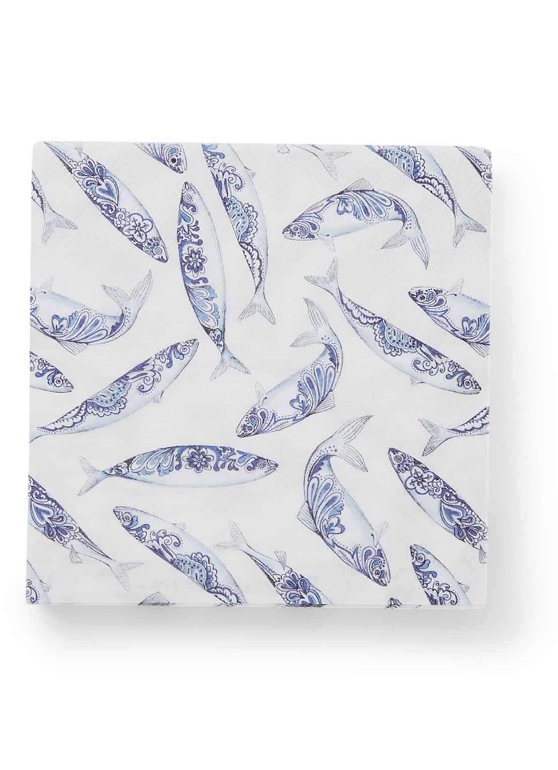 Ihr Ideal Home Fish servetten 33 x 33 cm  - voorkant wit