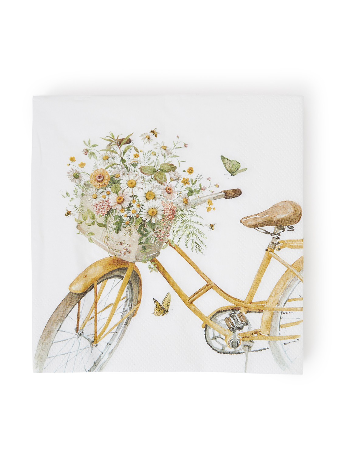 Ihr Ideal Home Flower Bike servetten 33 x 33 cm  - voorkant bruin