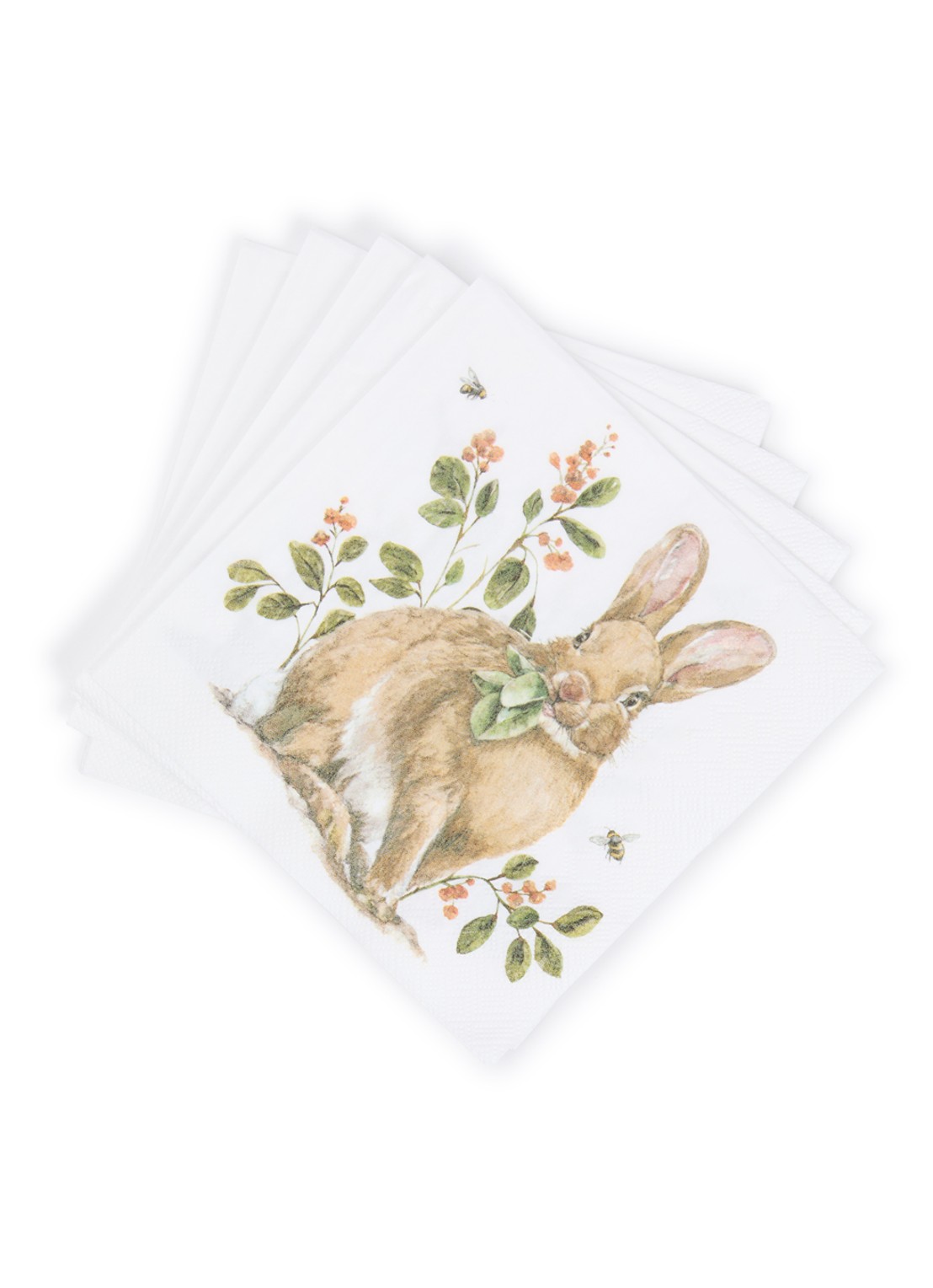 Ihr Ideal Home Garden Bunny servetten 33 x 33 cm - voorkant 2 wit
