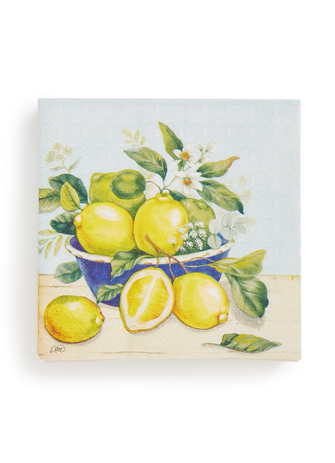Ihr Ideal Home Lemon in Bowl servetten 25 x 25 cm - voorkant lichtgroen