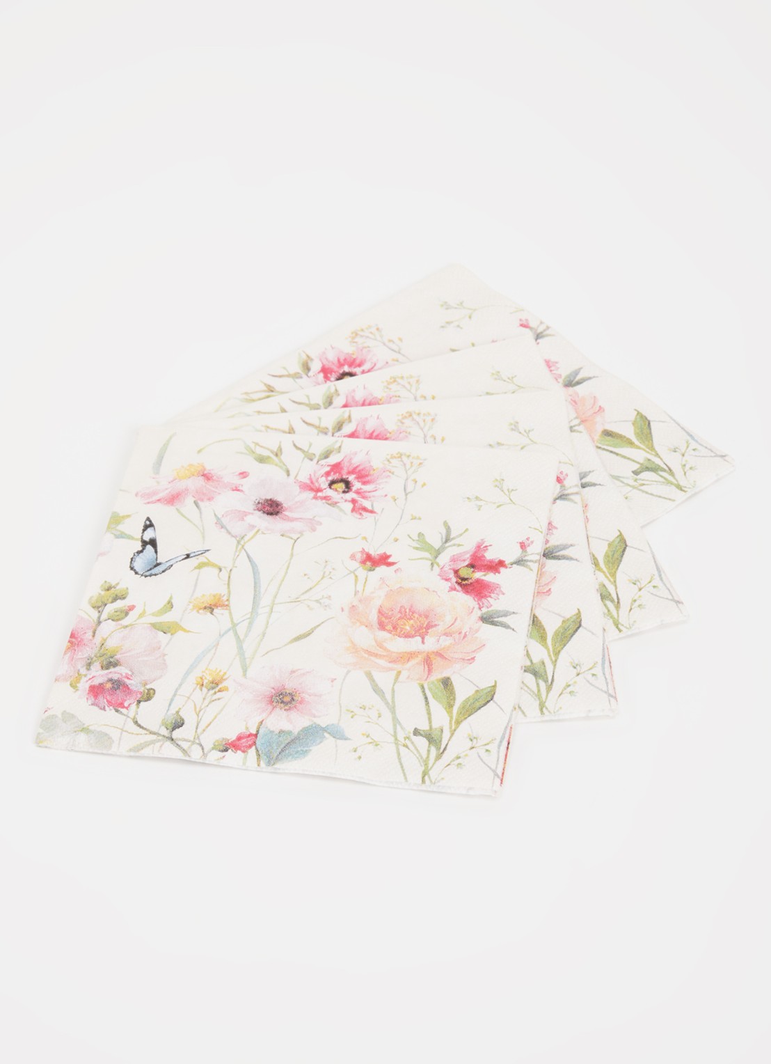 Ihr Ideal Home Living Wildflowers servetten 25 x 25 cm - voorkant 2 lichtroze