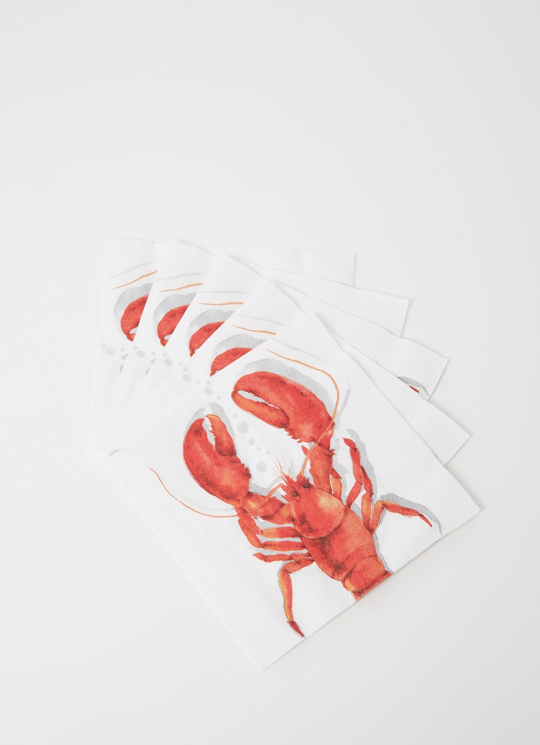 Ihr Ideal Home Lobster servetten 33 x 33 cm - voorkant 2 koraal