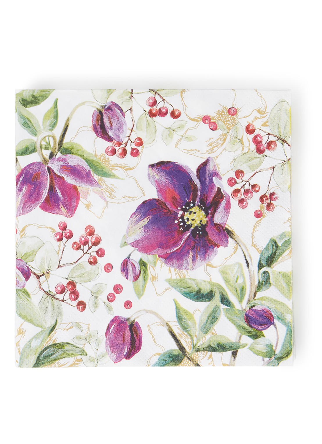 Ihr Ideal Home Rose Noel servetten 33 x 33 cm - voorkant groen
