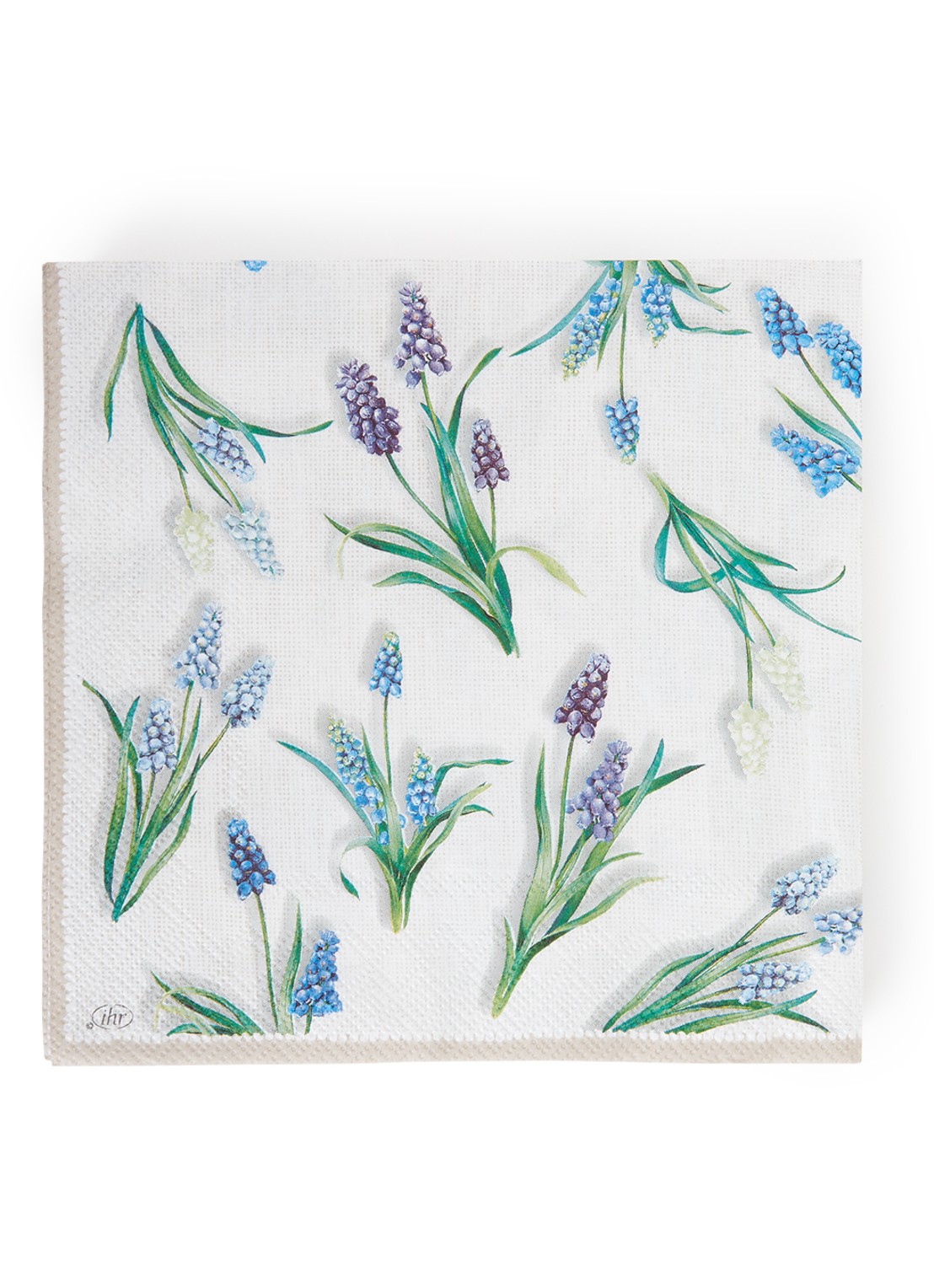 Ihr Ideal Home Spring Muscari servetten 33 x 33 cm  - voorkant blauw