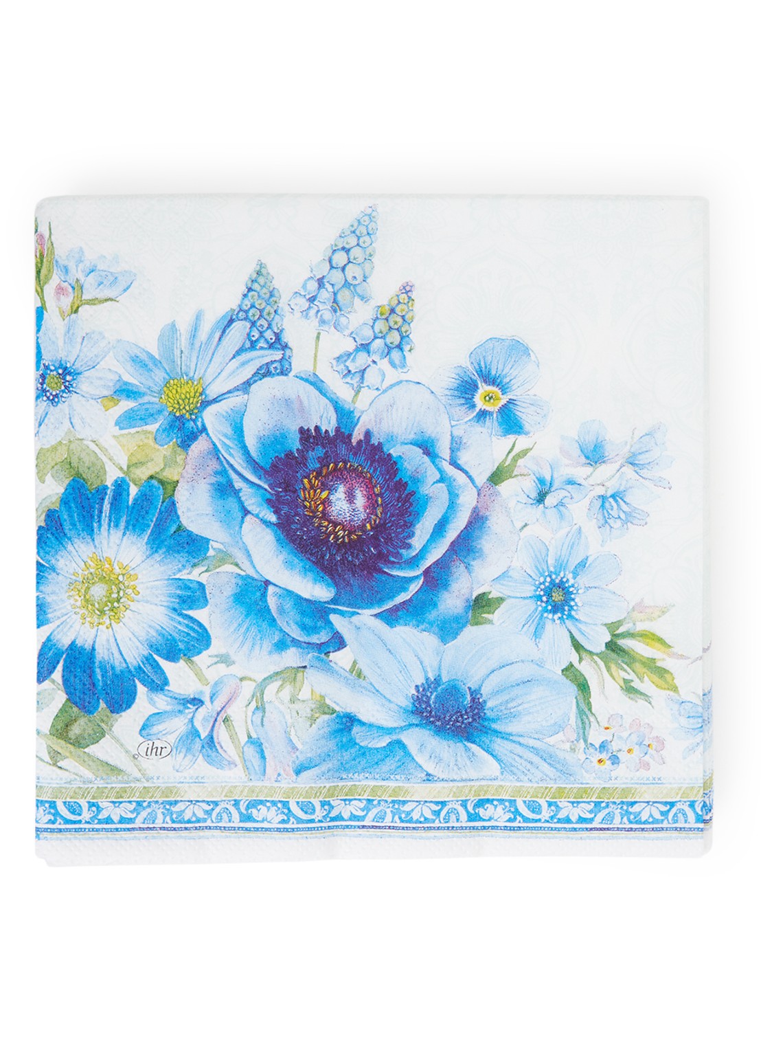 Ihr Ideal Home Springtime Blues servetten 33 x 33 cm  - voorkant blauw
