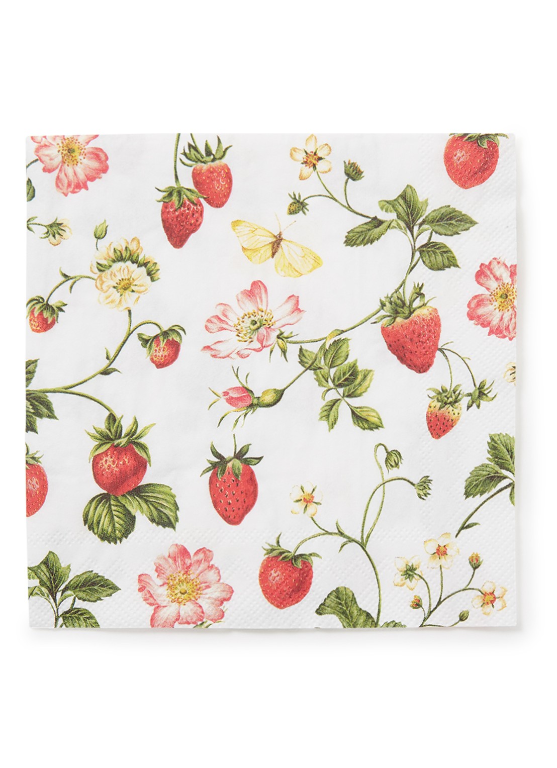 Ihr Ideal Home Sweet Strawberry servetten 25 x 25 cm - voorkant multicolor