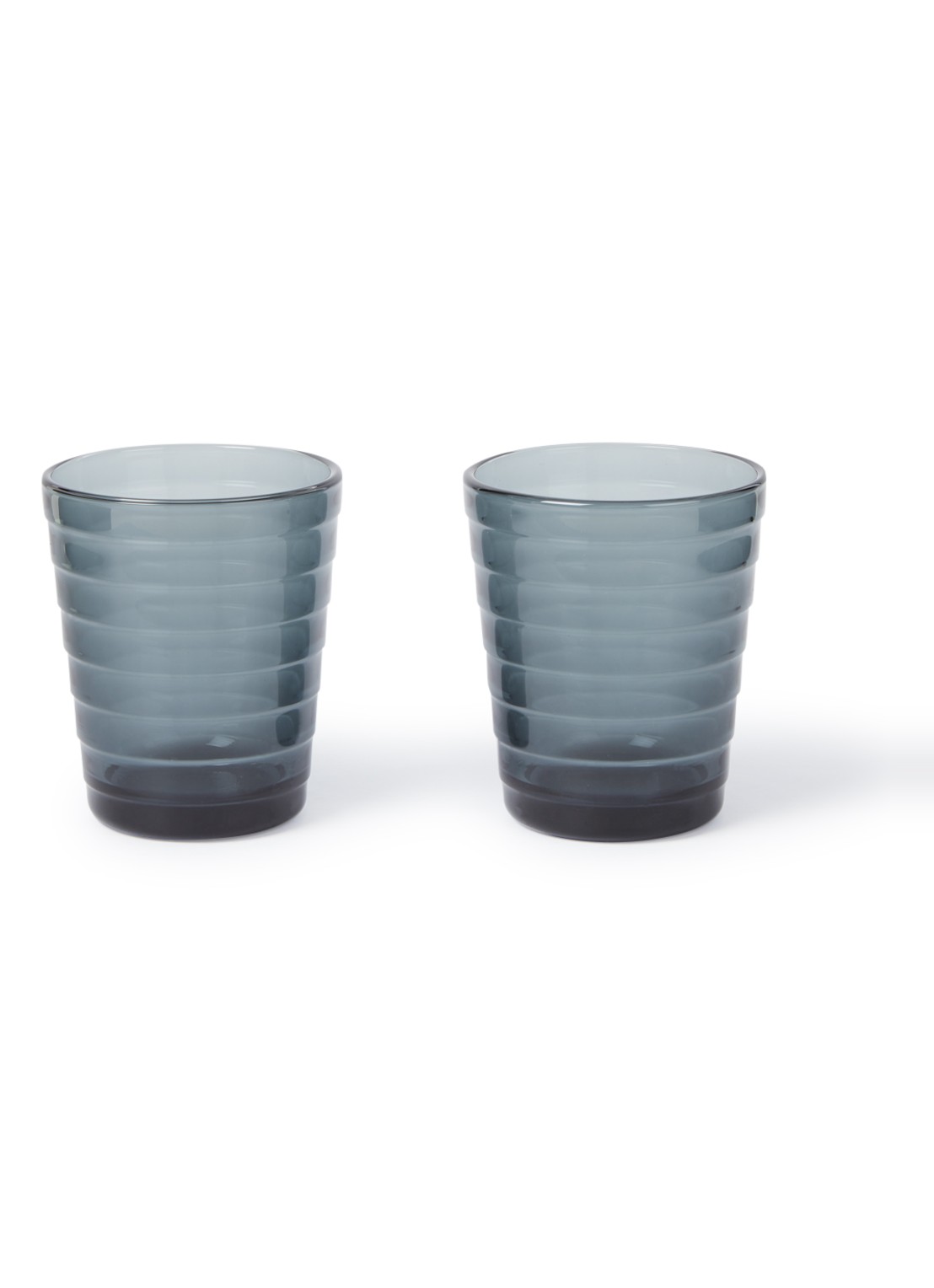 Iittala Aino Aalto drinkglas 22 cl set van 2 - voorkant 2 donkergrijs