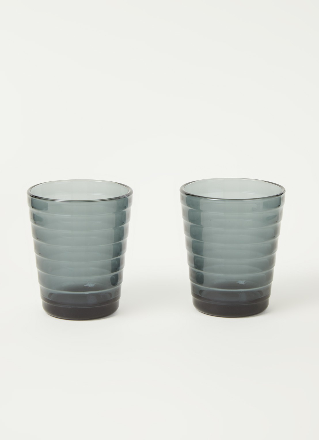 Iittala Aino Aalto drinkglas 22 cl set van 2 - voorkant 3 donkergrijs
