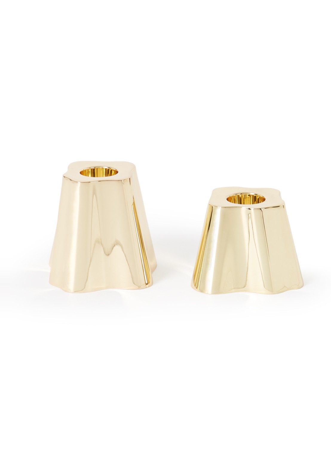 Iittala Alvar Aalto kandelaar set van 2 - voorkant goud