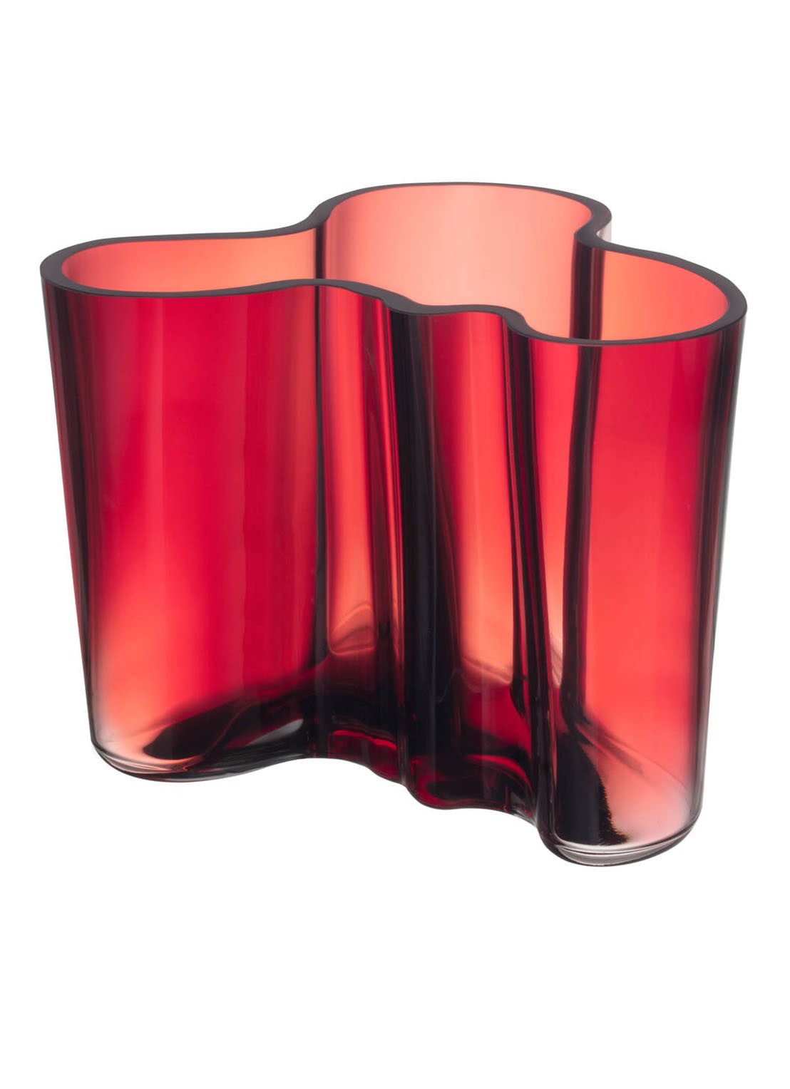 Iittala Alvar Aalto vaas 12 cm - voorkant rood