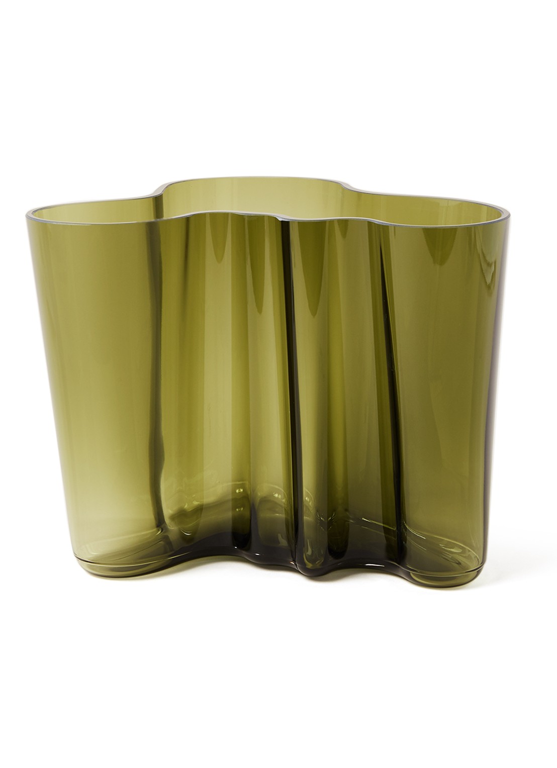 Iittala Alvar Aalto vaas 16 cm - voorkant mosgroen