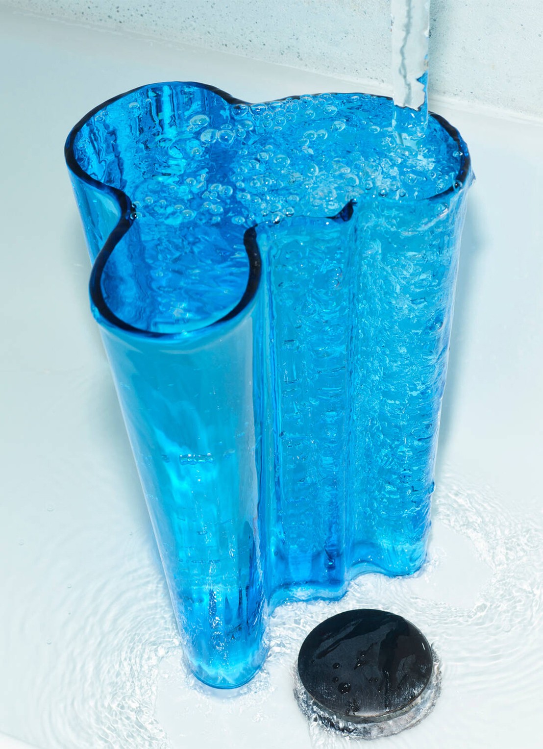 Iittala Alvar Aalto vaas 25,1 cm - voorkant 2 blauw