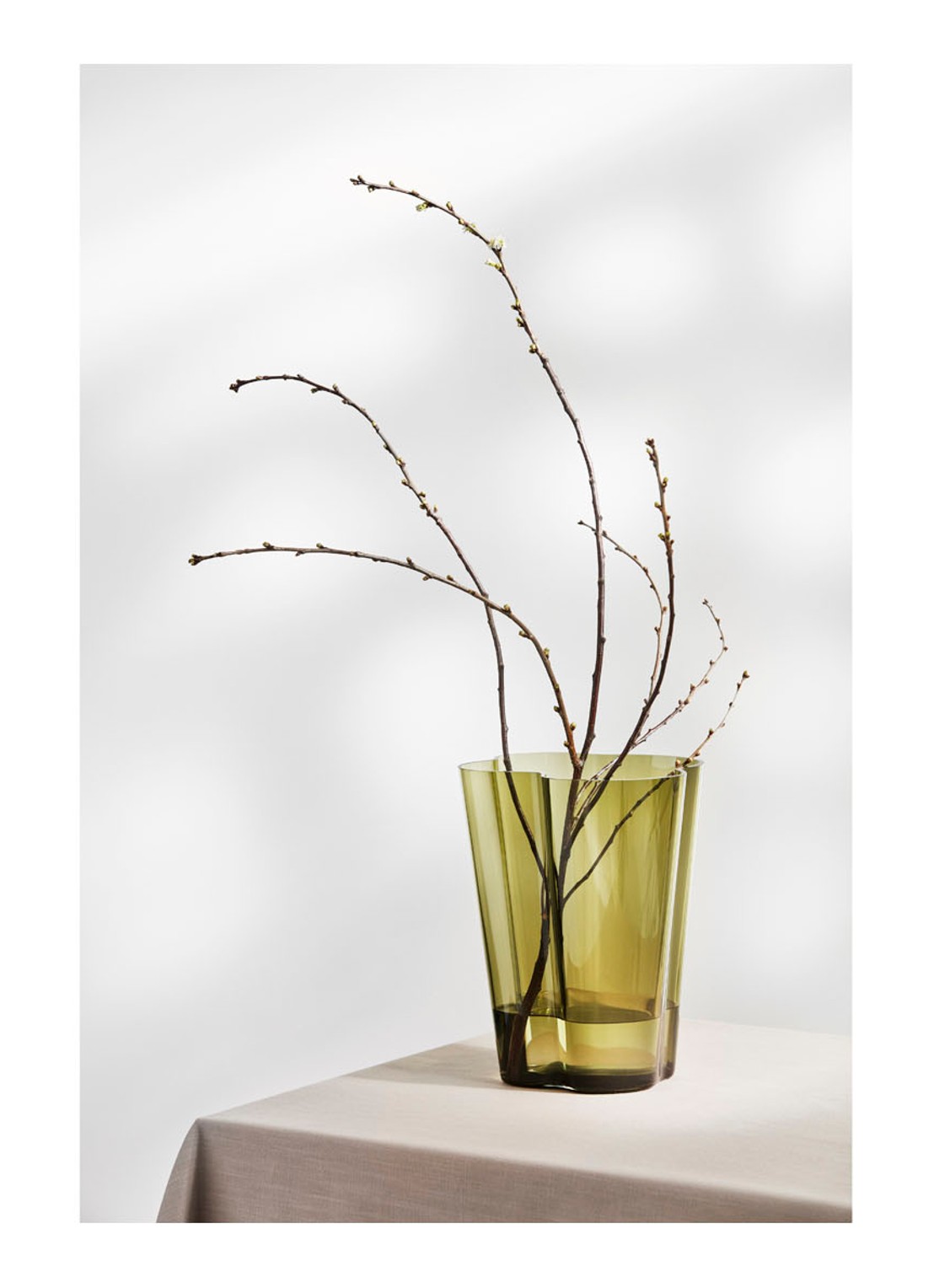 Iittala Alvar Aalto vaas 27 cm - voorkant 2 mosgroen