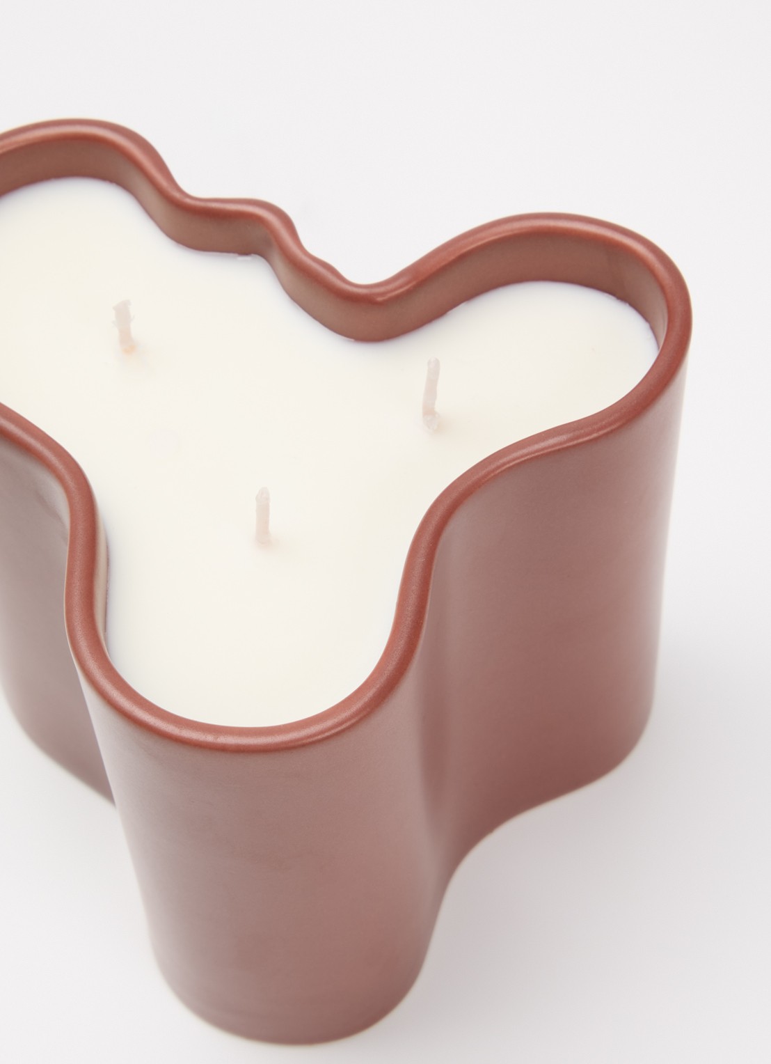 Iittala Alvar Aalto Vuur geurkaars 1048 gram - detail steenrood