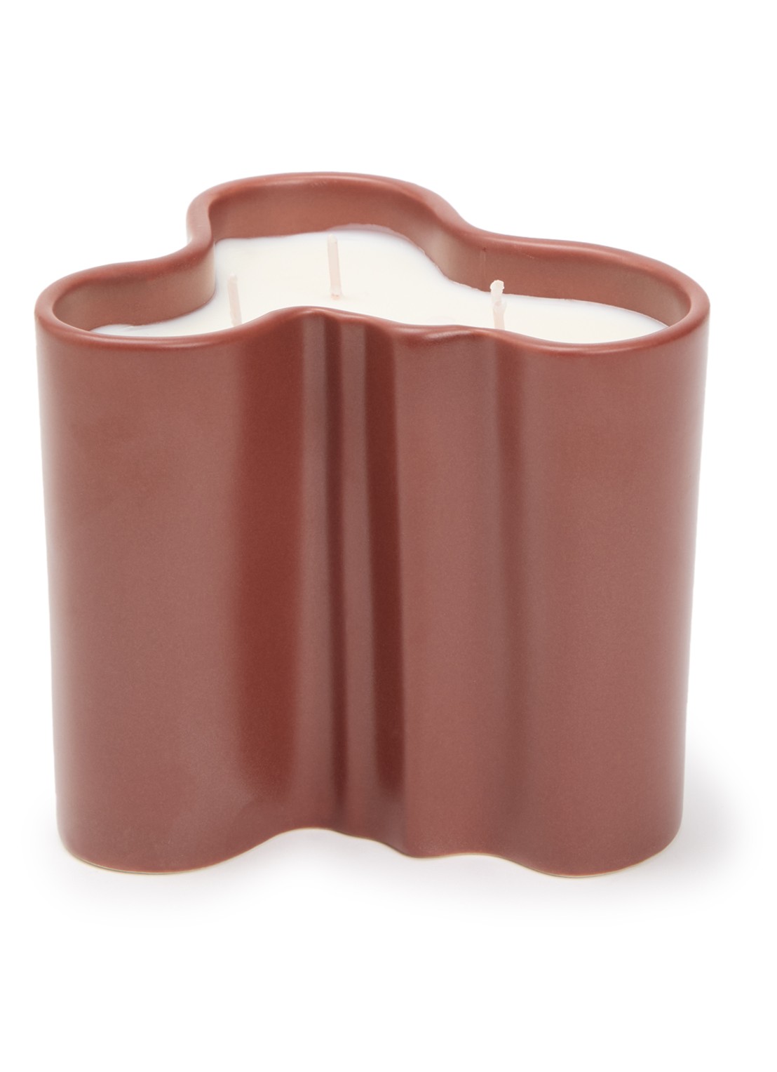 Iittala Alvar Aalto Vuur geurkaars 1048 gram - voorkant 2 steenrood