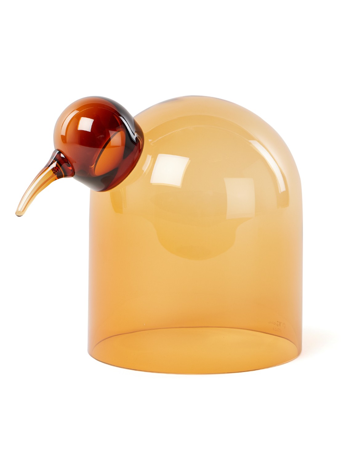 Iittala Anna vogel van glas 21 cm - voorkant 2 oranje