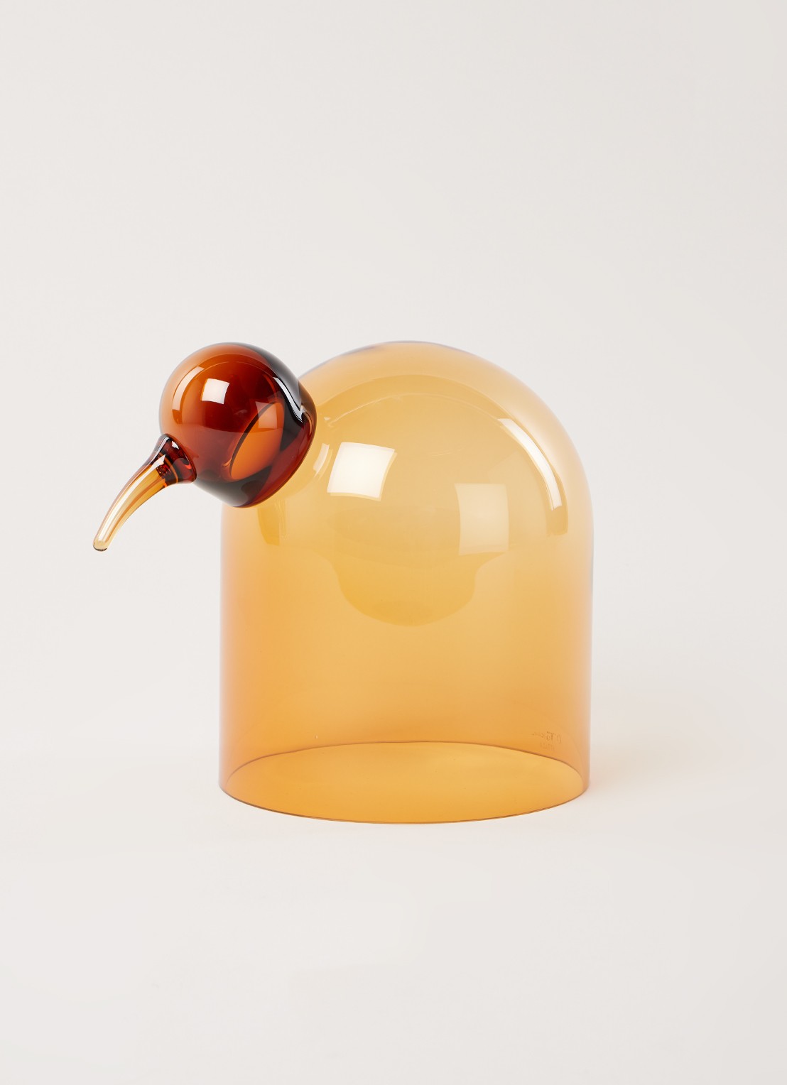 Iittala Anna vogel van glas 21 cm - voorkant 3 oranje