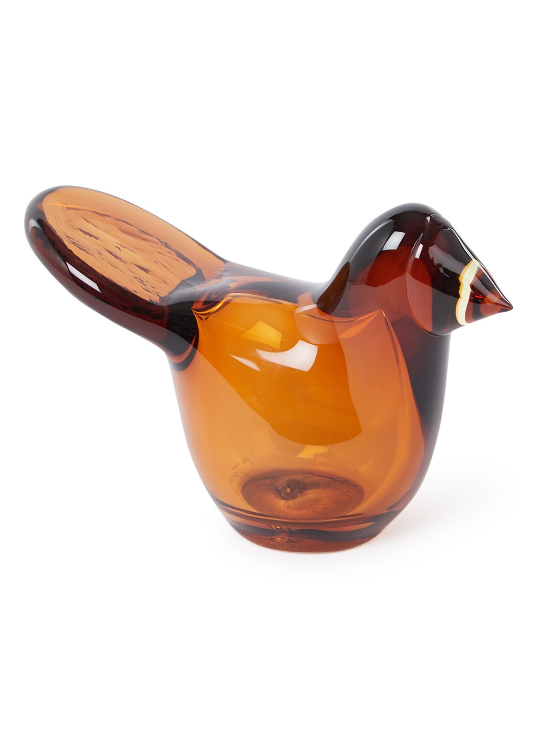 Iittala Birds by Toikka Flycatcher 7 cm - voorkant oranjebruin