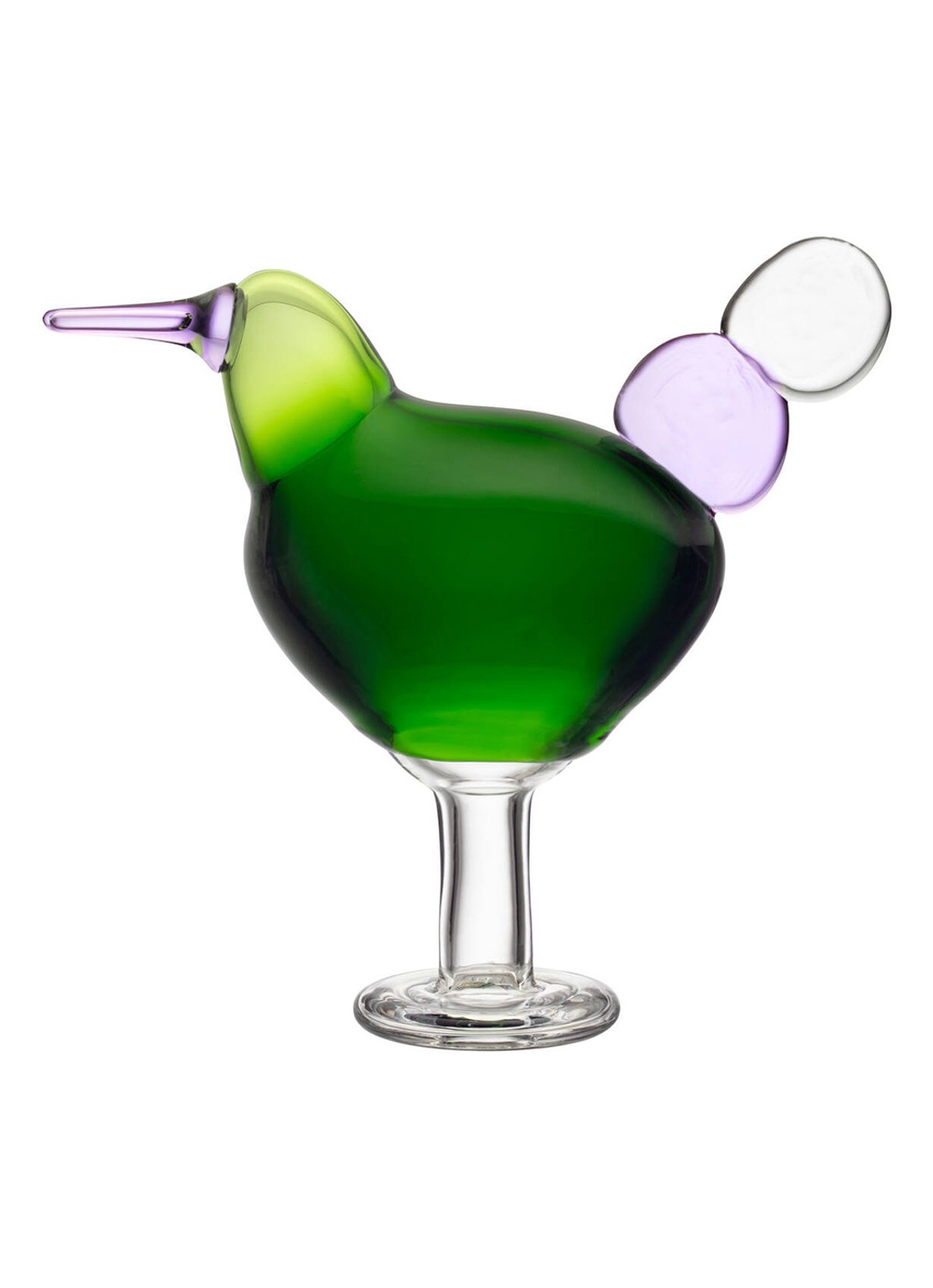 Iittala Birds by Toikka Kiikkuri vogel van glas 24 cm - voorkant groen