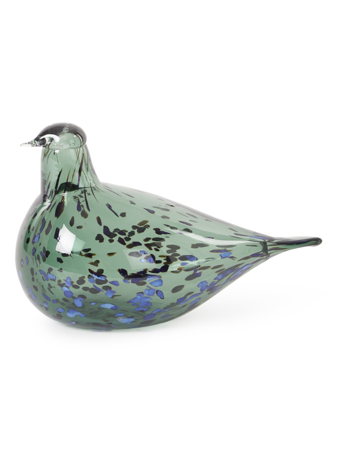 Iittala Birds By Toikka Reed Warbler vogel van glas 13 cm - voorkant groen
