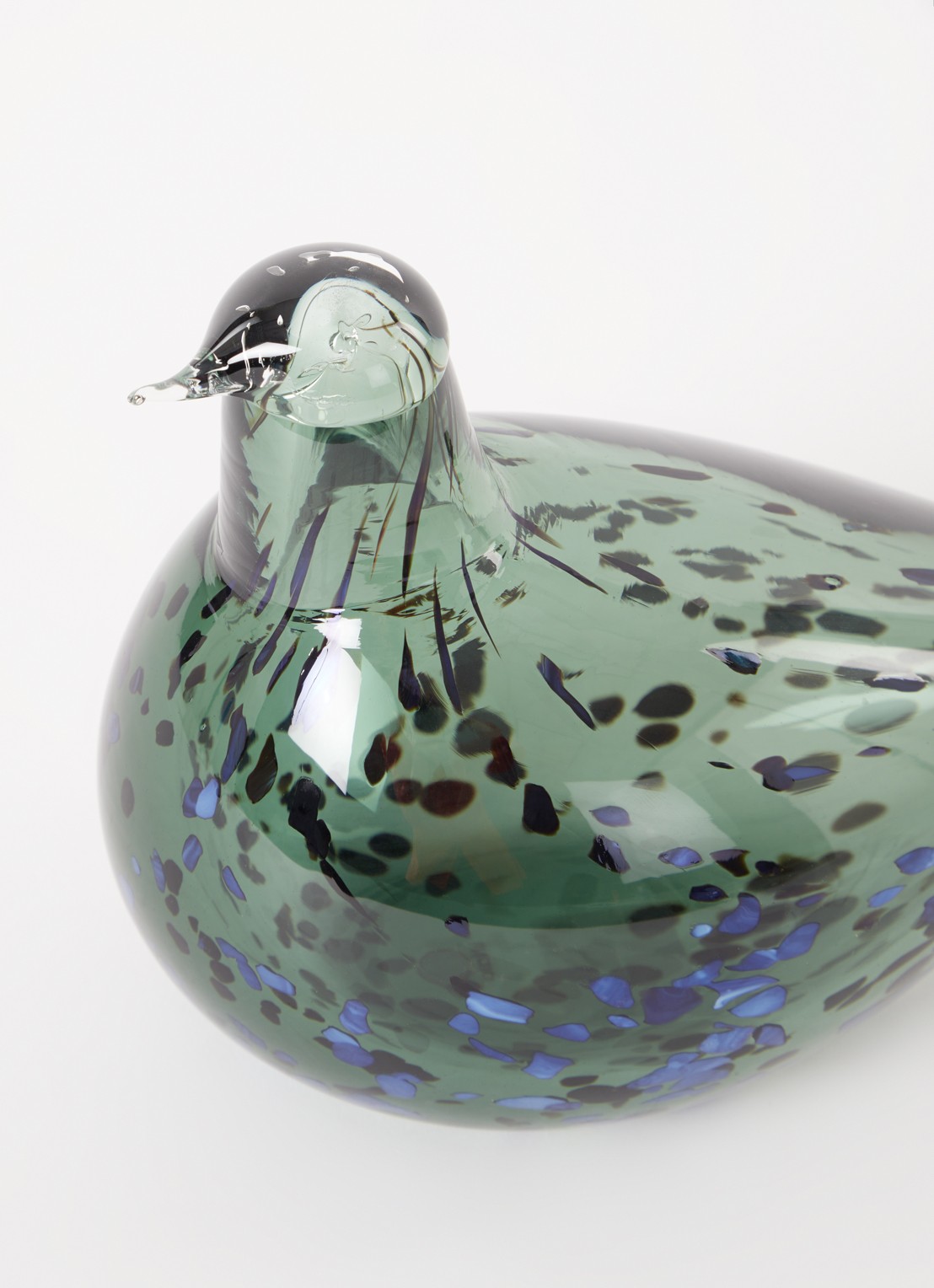 Iittala Birds By Toikka Reed Warbler vogel van glas 13 cm - voorkant 2 groen