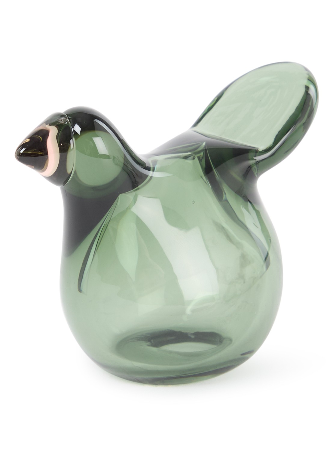 Iittala Flycatcher Sieppo vogel van glas 10 cm - voorkant groen
