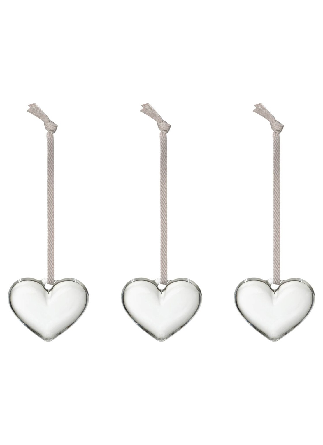 Iittala Hart hanger van glas 5 cm set van 3 - voorkant transparant