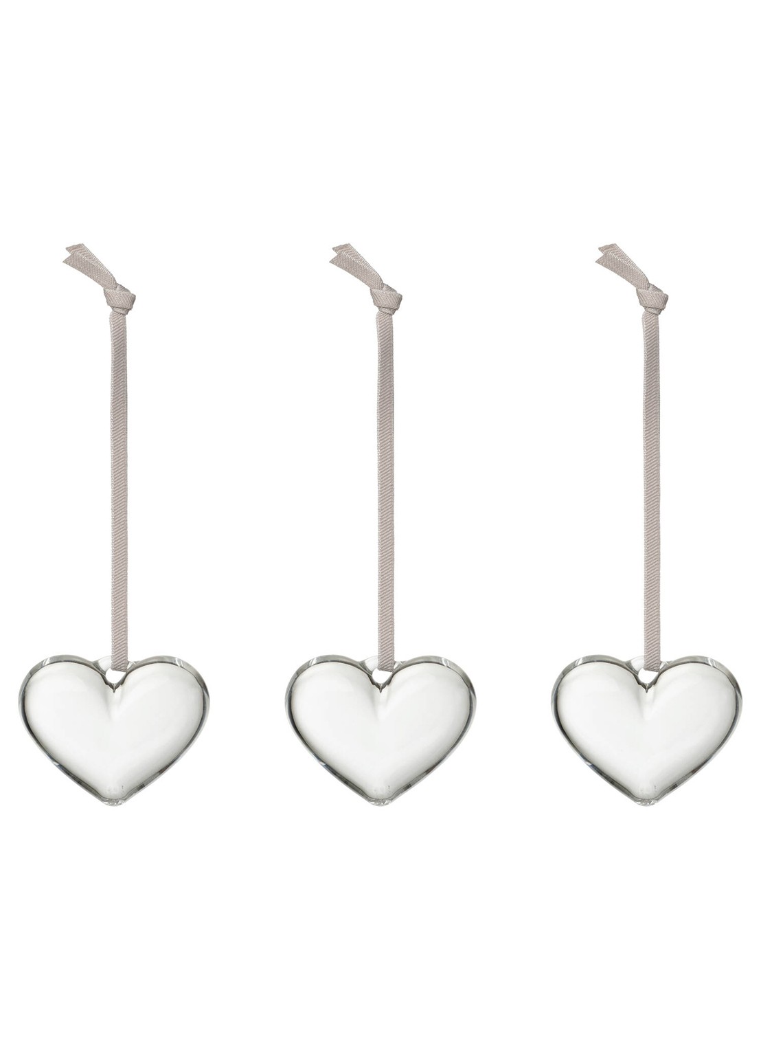 Iittala Hart hanger van glas 5 cm set van 3 - voorkant 2 transparant