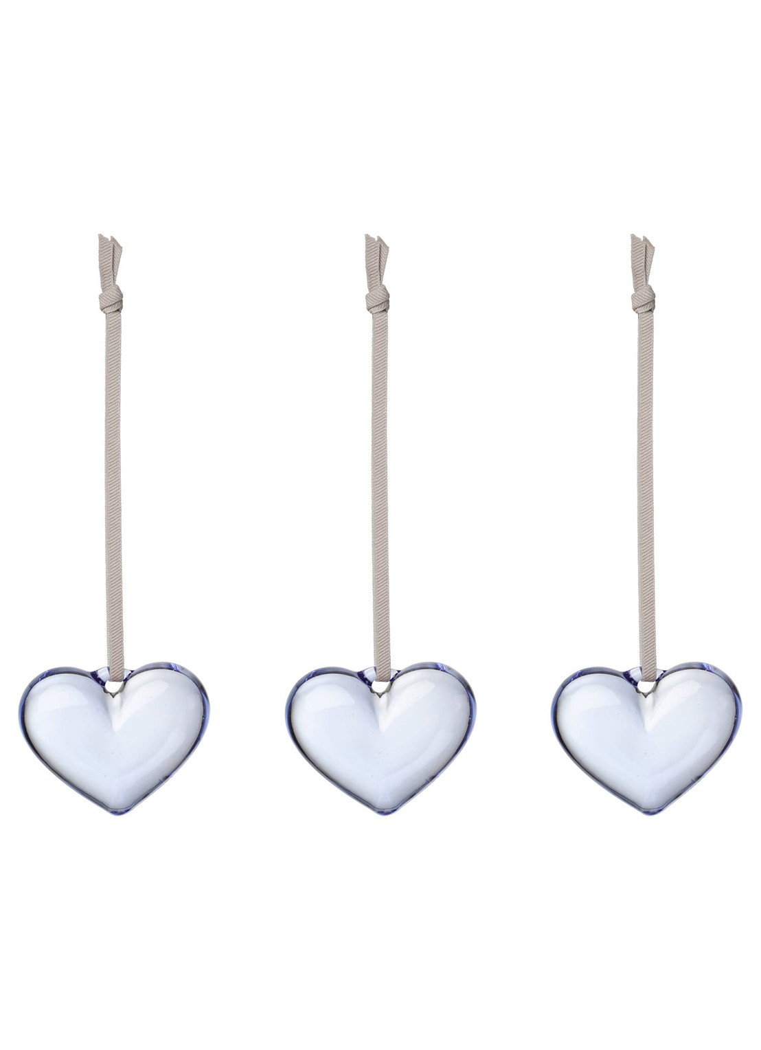 Iittala Hart hanger van glas 5 cm set van 3 - voorkant blauw