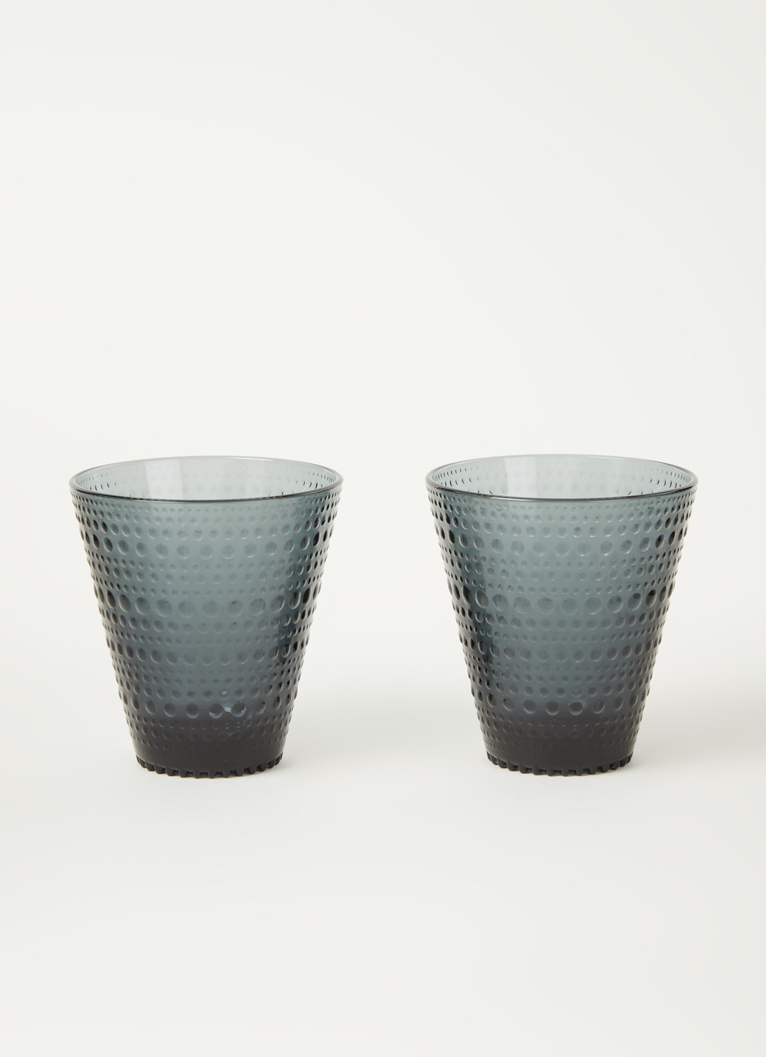 Iittala Kastehelmi drinkglas 30 cl set van 2 - voorkant 2 donkergrijs