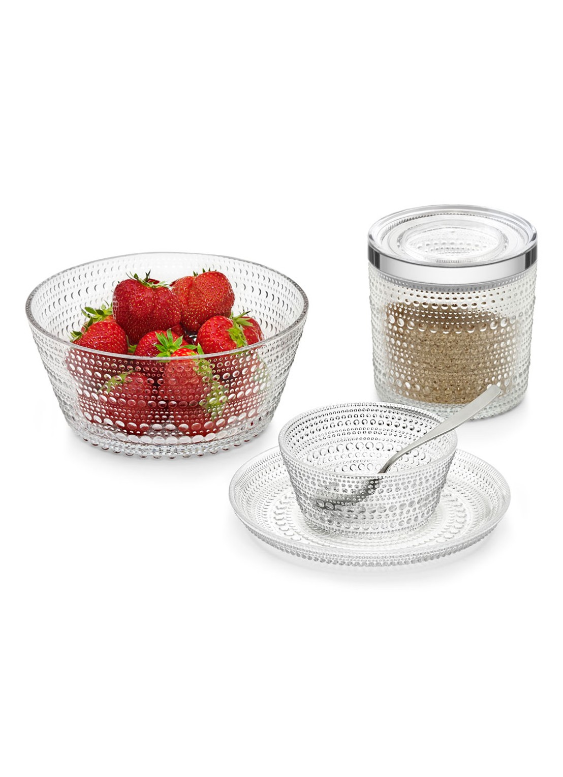 Iittala Kastehelmi saladeschaal 18 cm - voorkant 2 transparant