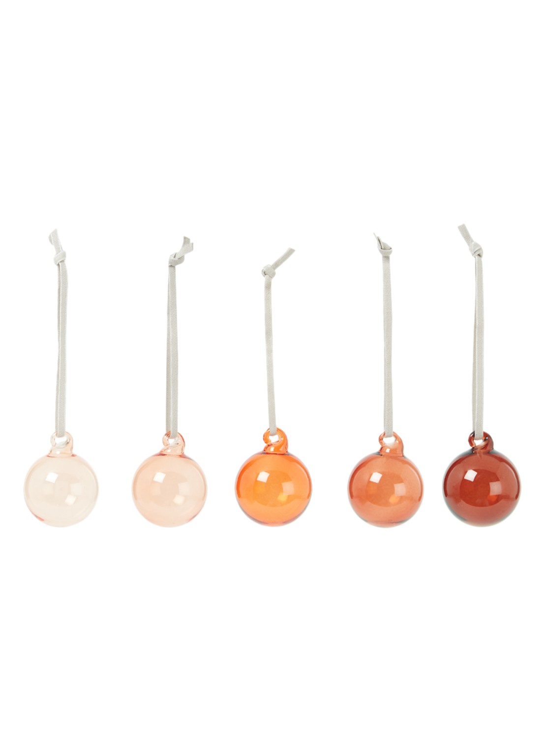 Iittala Kerstbal 4 cm set van 5 - voorkant 2 rood
