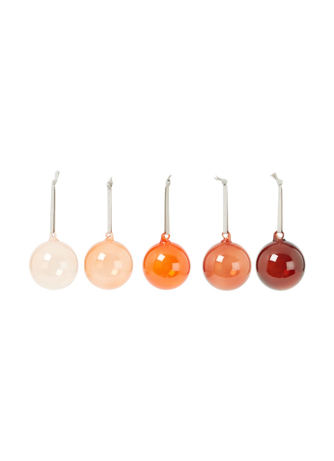 Iittala Kerstbal 8 cm set van 5 - voorkant rood