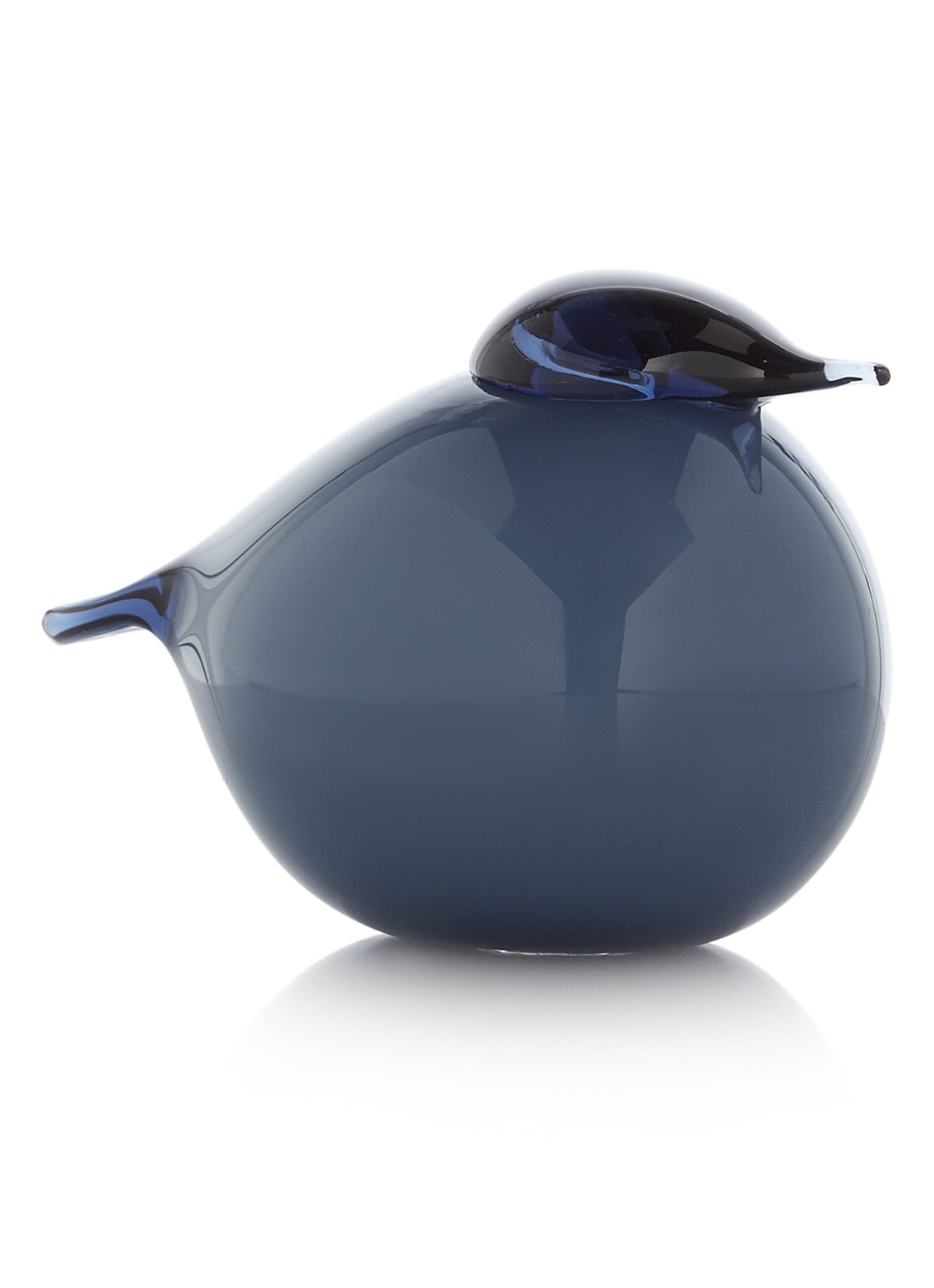 Iittala Kuulas vogel van glas 9 cm - voorkant 3 blauw