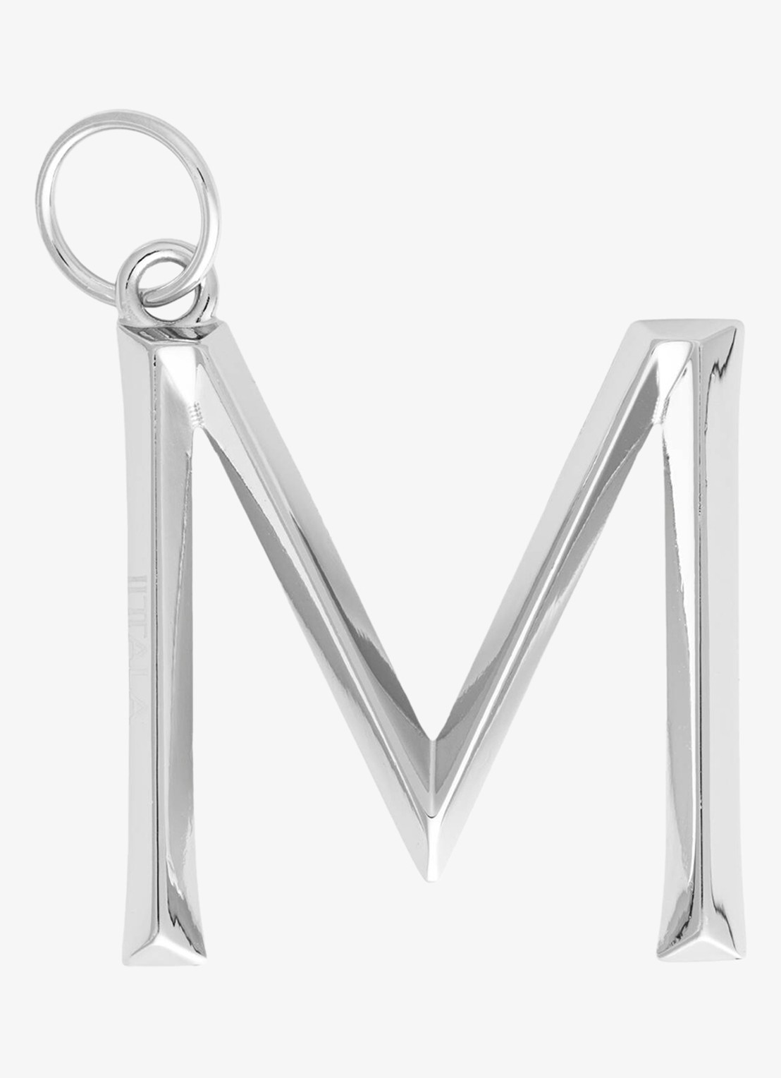 Iittala Letter M tasbedel - voorkant zilver