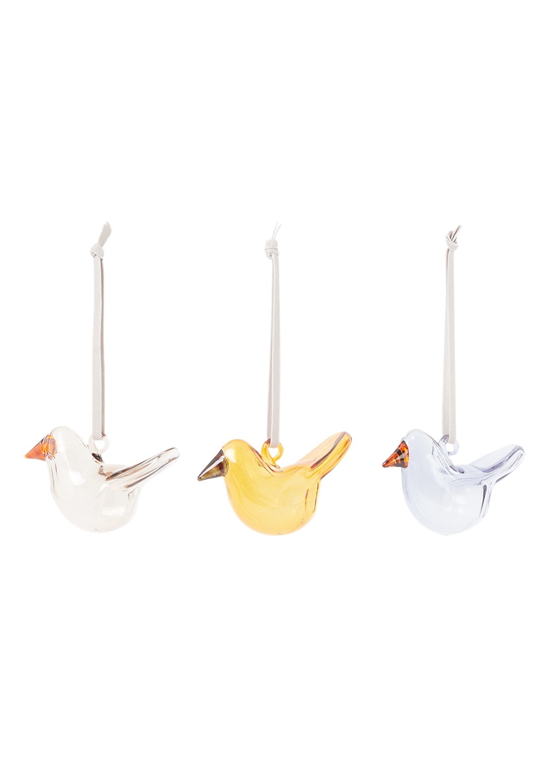 Iittala Mini Birds kersthanger 7 cm set van 3 - voorkant multicolor