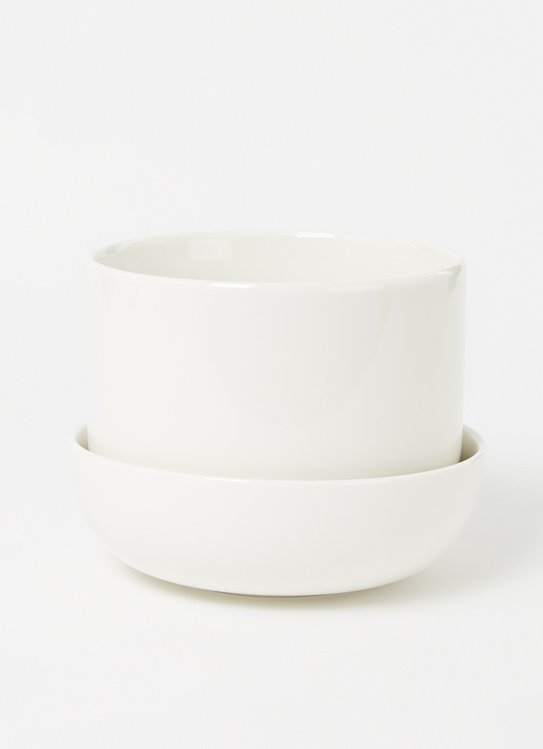Iittala Nappula bloempot keramiek voor binnen - 13 cm - voorkant 2 wit
