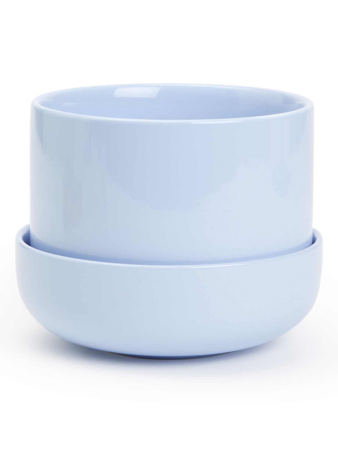 Iittala Nappula bloempot met schotel voor binnen Ø17 cm - voorkant lichtblauw
