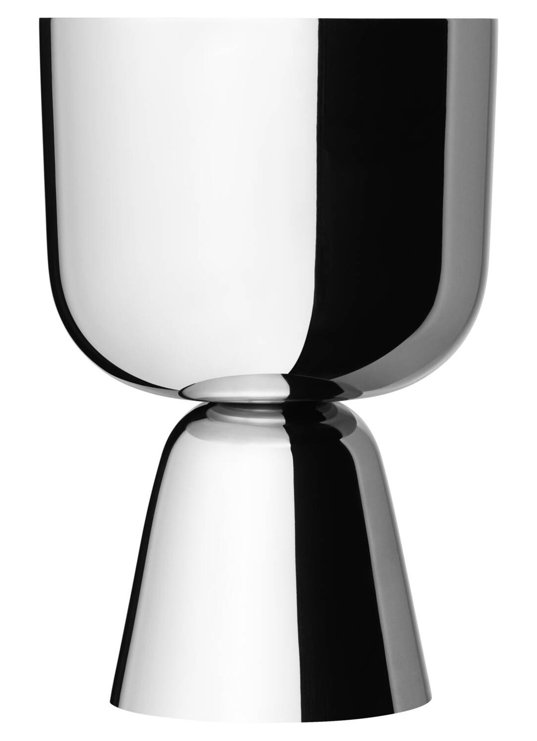 Iittala Nappula bloempot voor binnen 19 x 12,5 cm - voorkant zilver