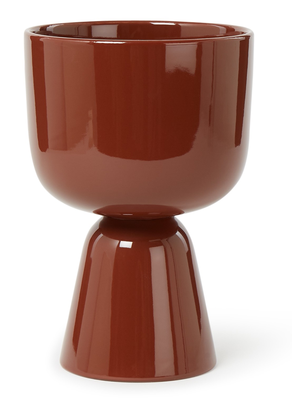 Iittala Nappula bloempot voor binnen - 23 cm - voorkant bruin