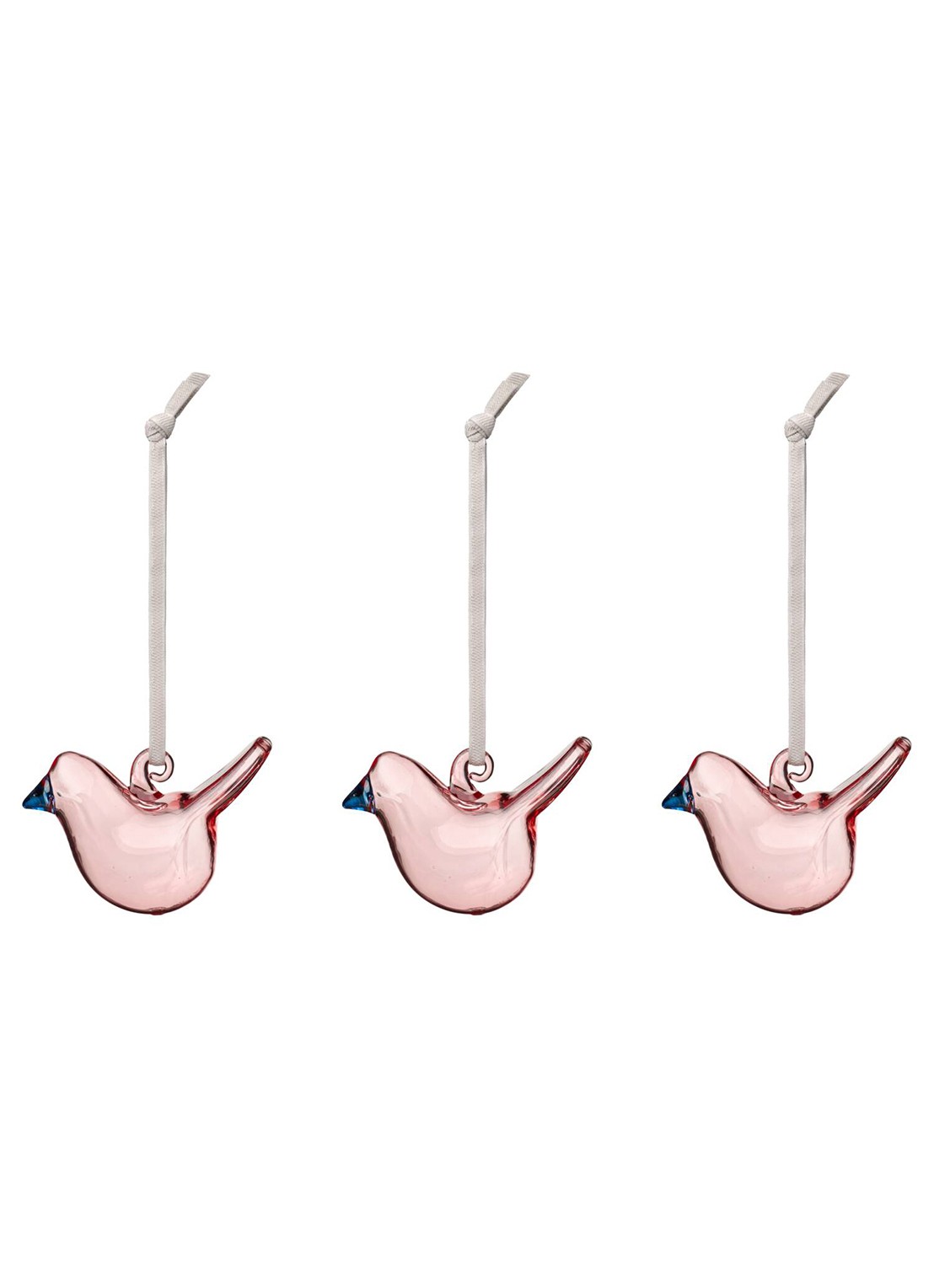 Iittala Oiva Toikka hanger van glas set van 3 - voorkant roze
