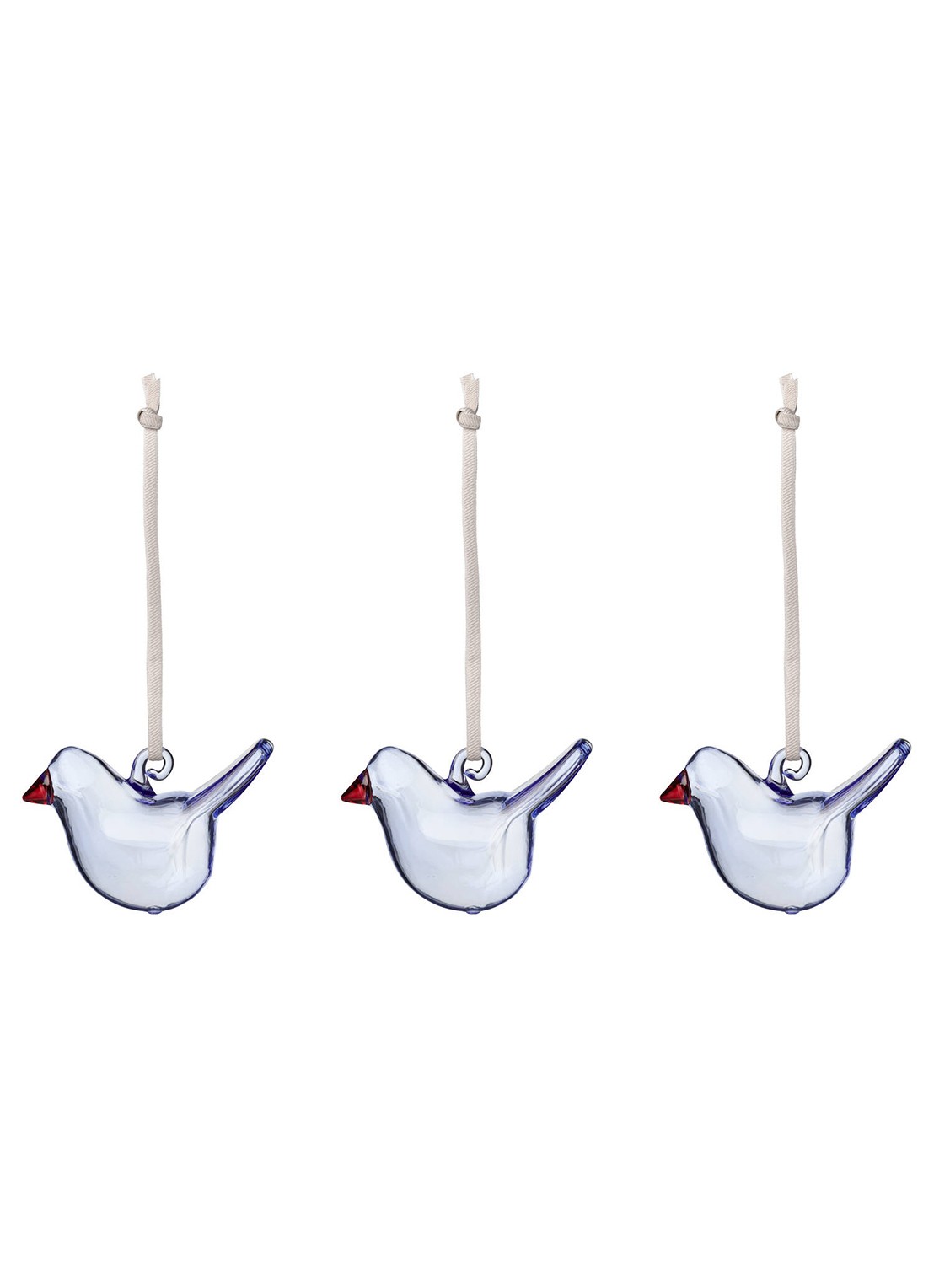 Iittala Oiva Toikka hanger van glas set van 3 - voorkant blauw