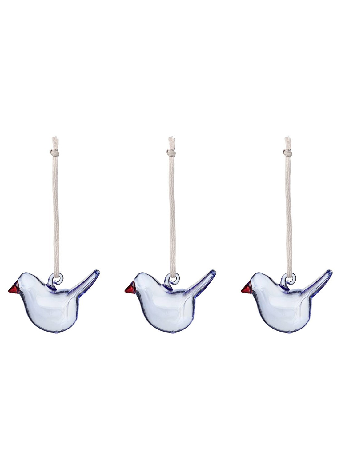 Iittala Oiva Toikka hanger van glas set van 3 - voorkant 2 blauw